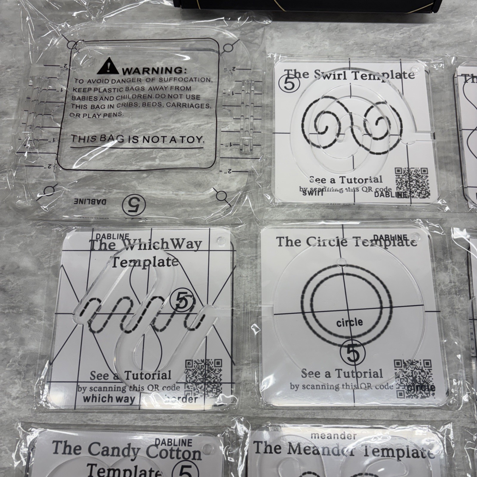 DABLINE Quilting Template Set Includes 8 Templates
