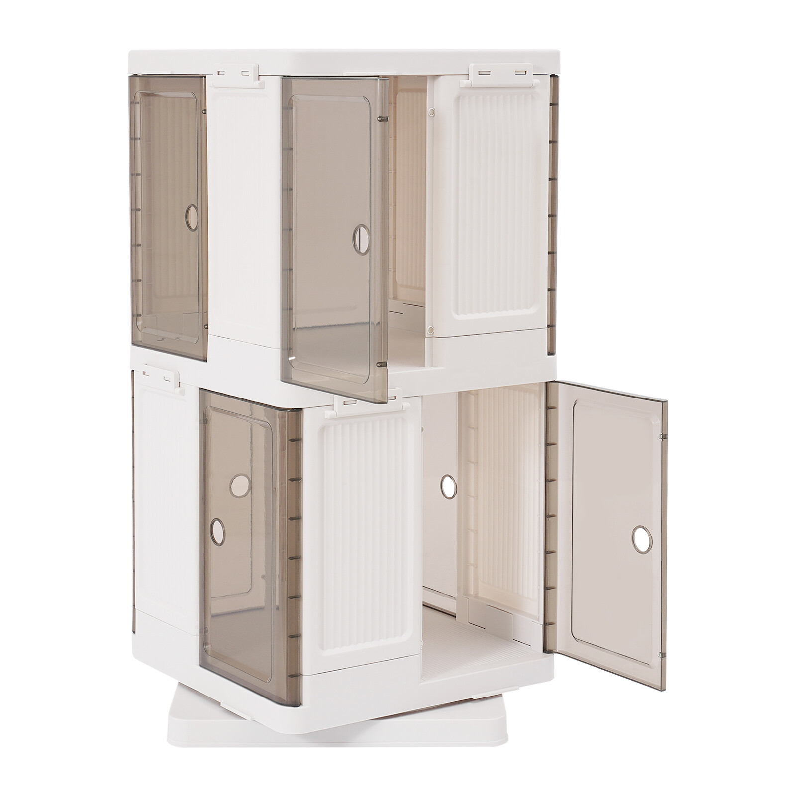 2-Tier Rotating Bookshelf, Book Storage Shelf, Floor Standing Rotating Bookcase