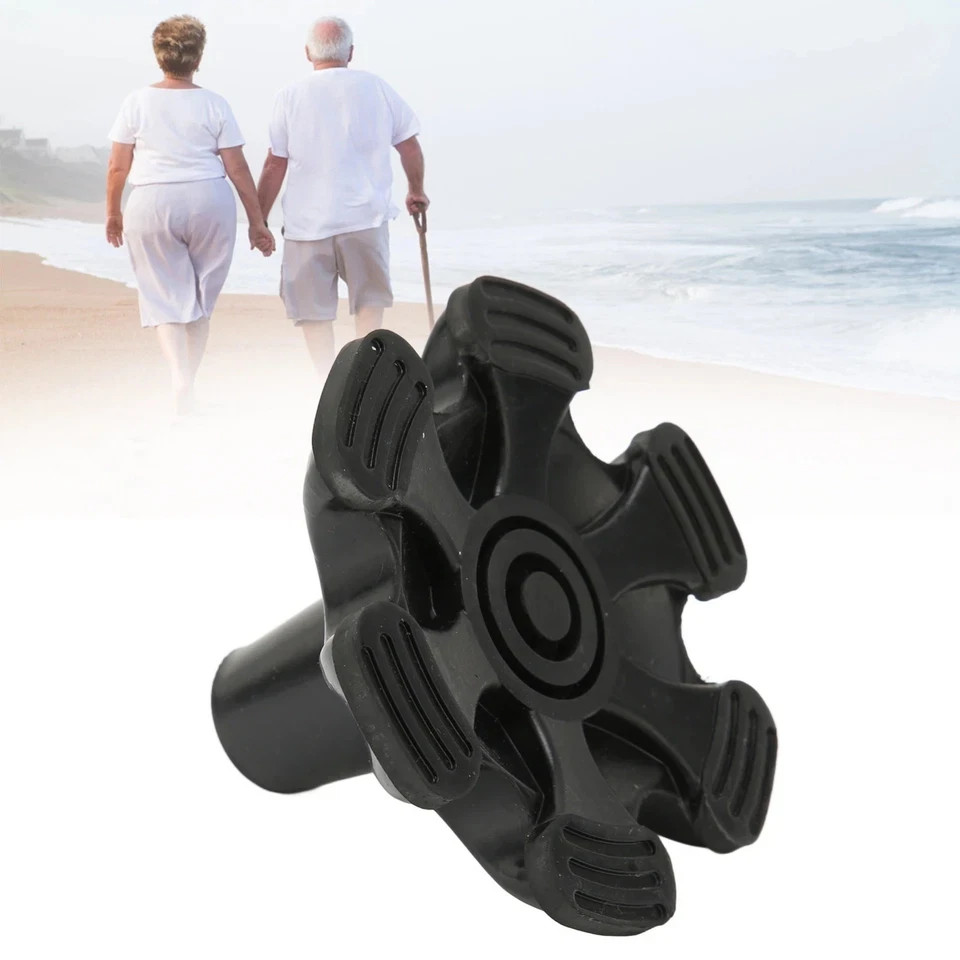 6 Point Cane Tip Replacement Rubber Foot 3/4" Self Standing Walking Cane Base