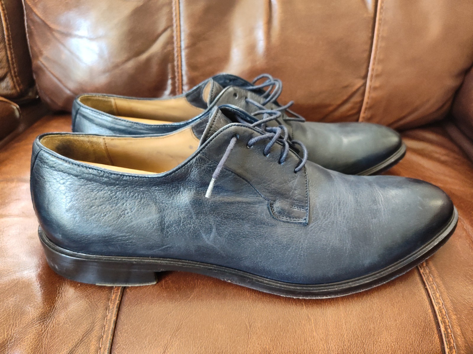 Gordon Rush Navy Blue Dress Oxfords size.13 Leather