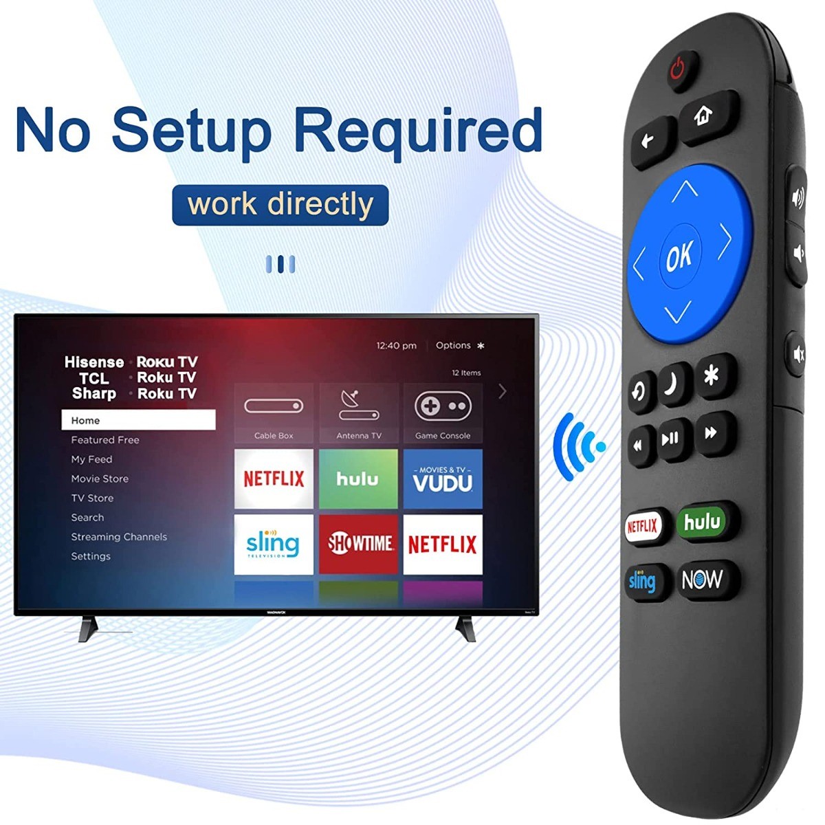 Replacement Tv Remote Compatible High Speed Durable Plug and Play