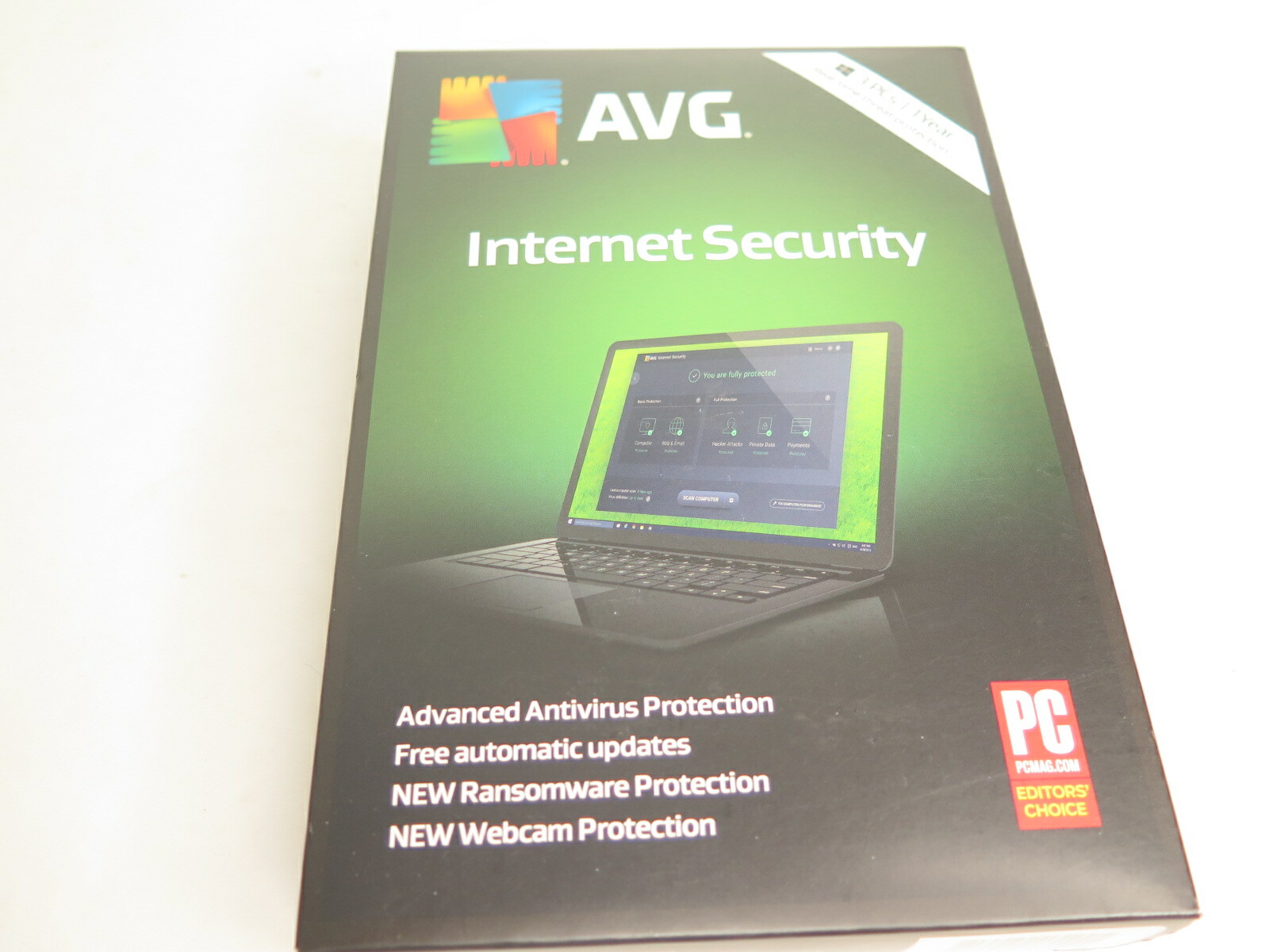 AVG Internet Security (3 PCs / 1 Year) - FREE SHIPPING New, Sealed Box