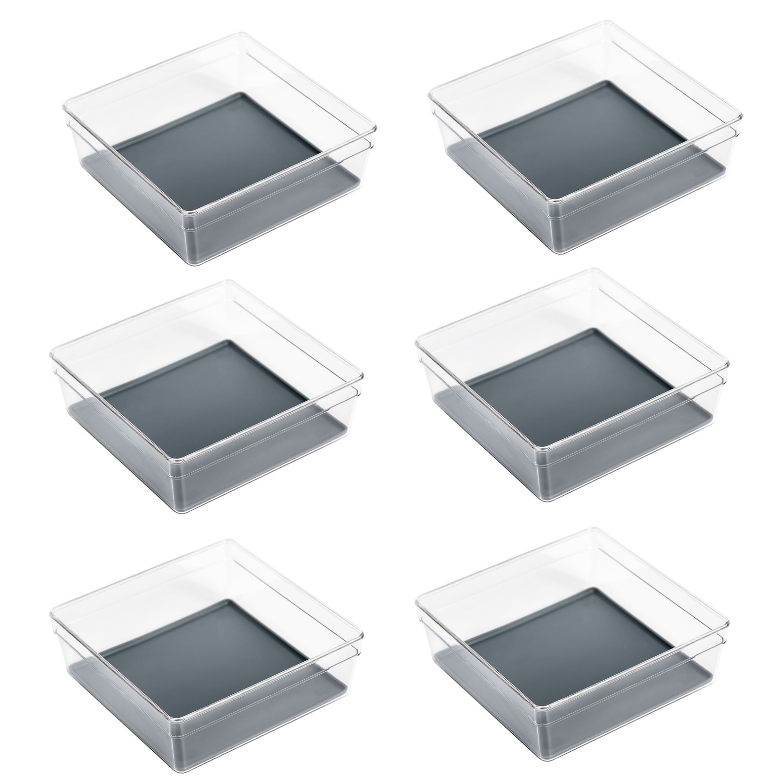 Plastic Drawer Organizer 6 x 6 inch Gray