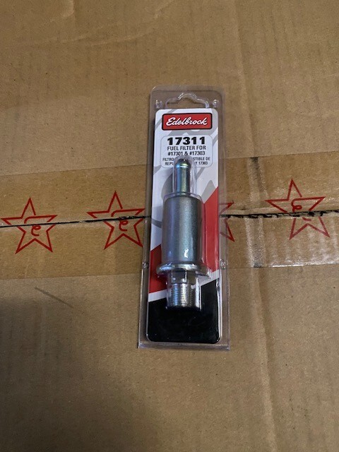 Edelbrock 17311 Edelbrock Universal Micro Electric Fuel Filter (NEW)