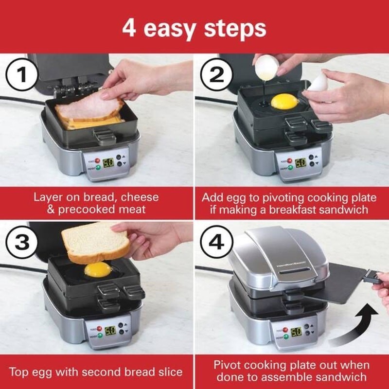 Hamilton Beach Sandwich Stacker Compact Hot Sandwich Maker New Without Box