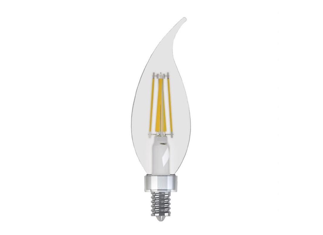 LED Light Bulb F15 E12 (Candelabra) Soft White 40 Watt Equivalence Clear Pair