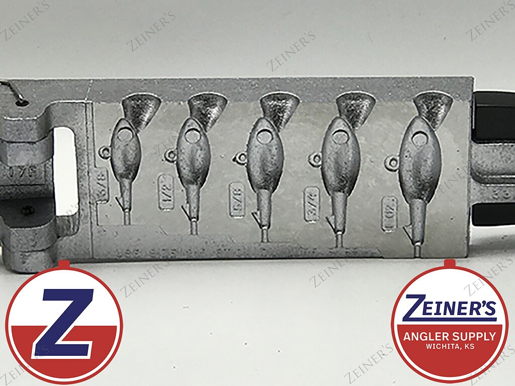 3319 New Do It Style H Grub Jig Mold - 3/8, 1/2, 5/8, 3/4, 1 oz sizes