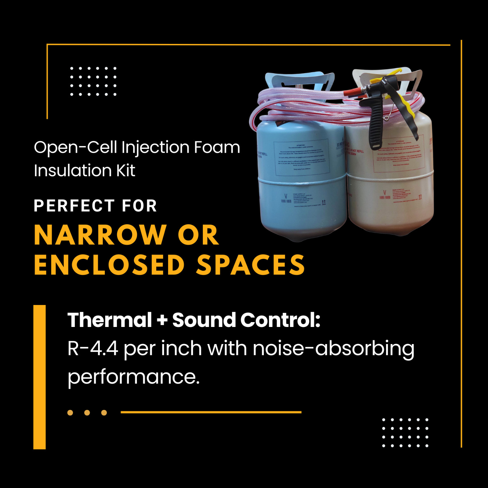 Open Cell Injection Spray Foam Kit – 35 cu.ft. Slow Rise Wall Cavity Insulation
