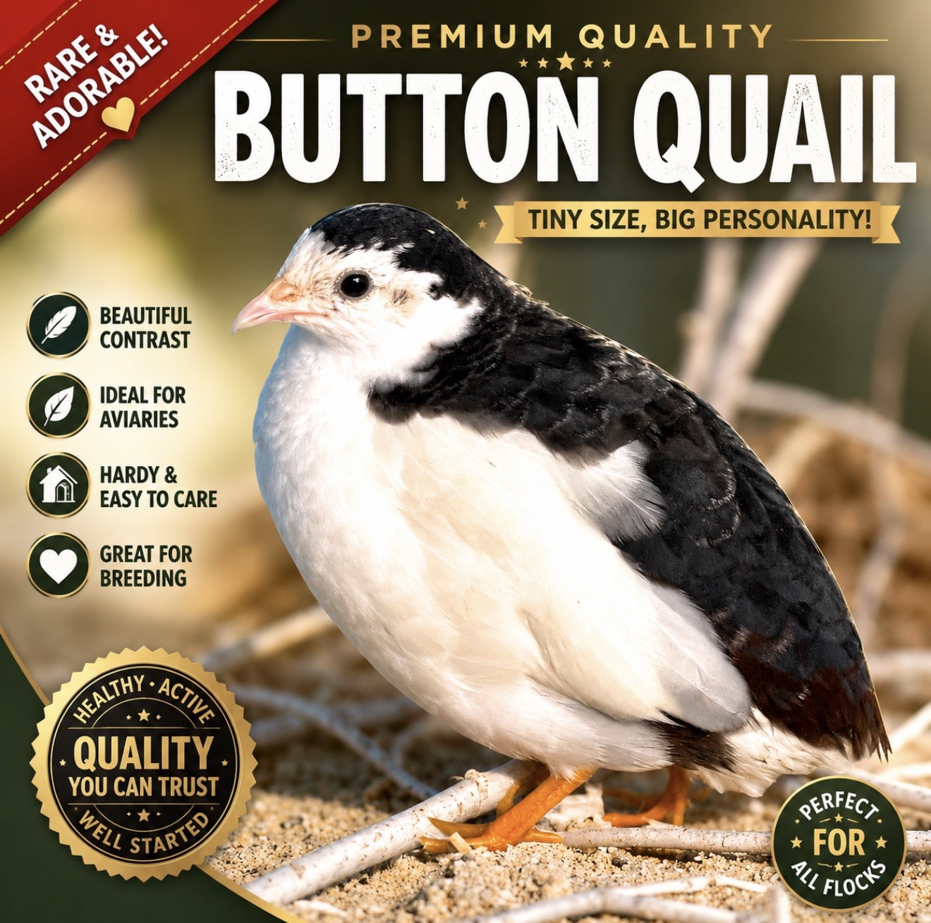 12  Exotic Rare Button Quail Hatching Eggs Colors extras included