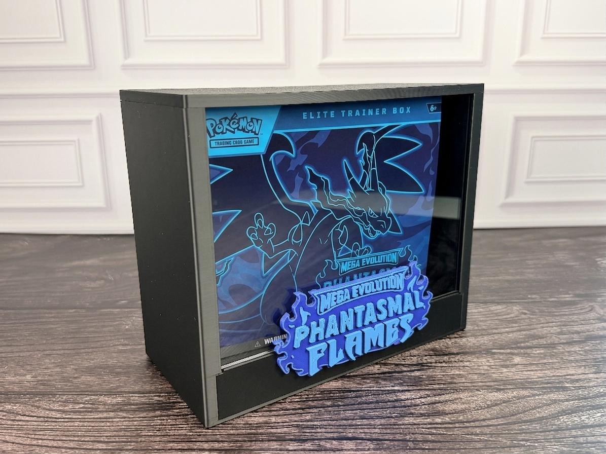 Phantasmal Flames Pokemon ETB Display Case 3D Printed Magnetic Acrylic Black