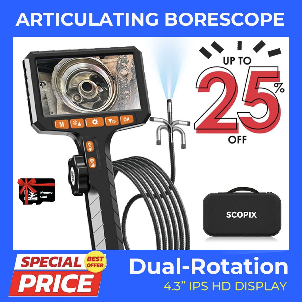 Endoscope Inspection Camera Two way 360° Articulating Borescope 3.3ftSemi Ralcam