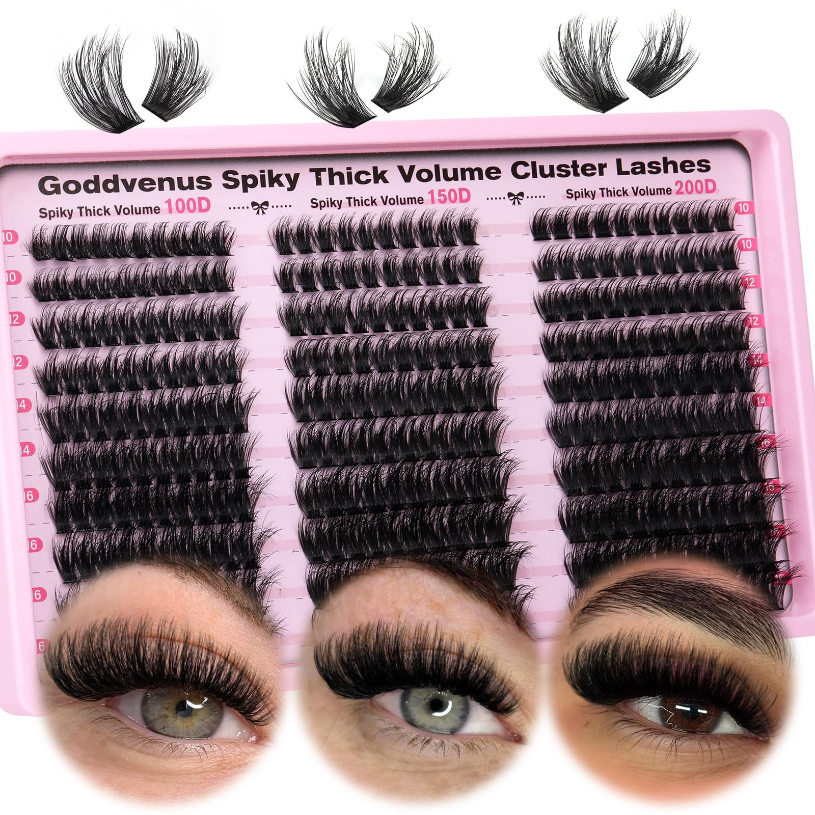 Fluffy Lash Clusters 100-150-200D Volume Eyelash 10-16mm Wispy Individual D