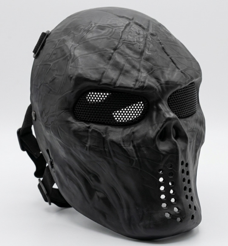 Full Face Skull Tactical Mask Airsoft Paintball Protective Gear Black Python