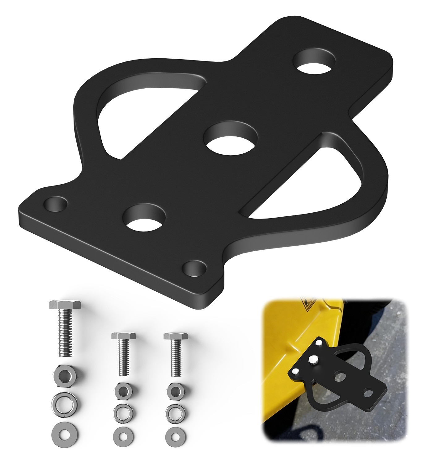 3-Way Trailer Hitch with Bolt for ATV UTV Lawn Mowers Golf Carts Garden Tractors