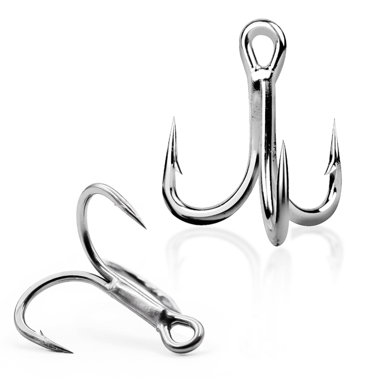 Treble Fishing Hooks 4X Strong - 10Pcs Triple Hooks Sharp Barbed/High Carbon ...