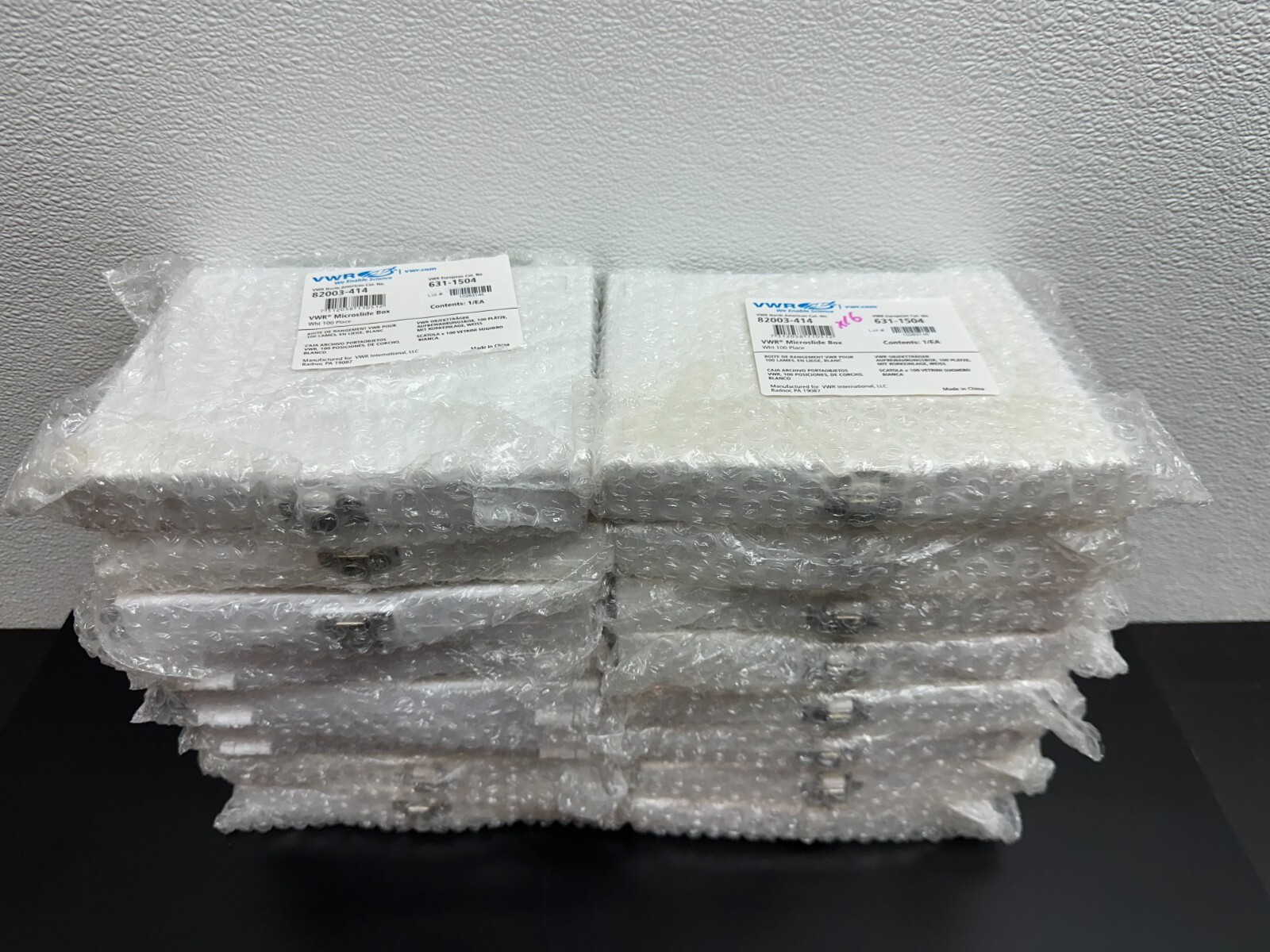 VWR Cat No 82003-414 100-PLACE MICROSCOPE CORK SLIDEBOX Lot 16 PCS