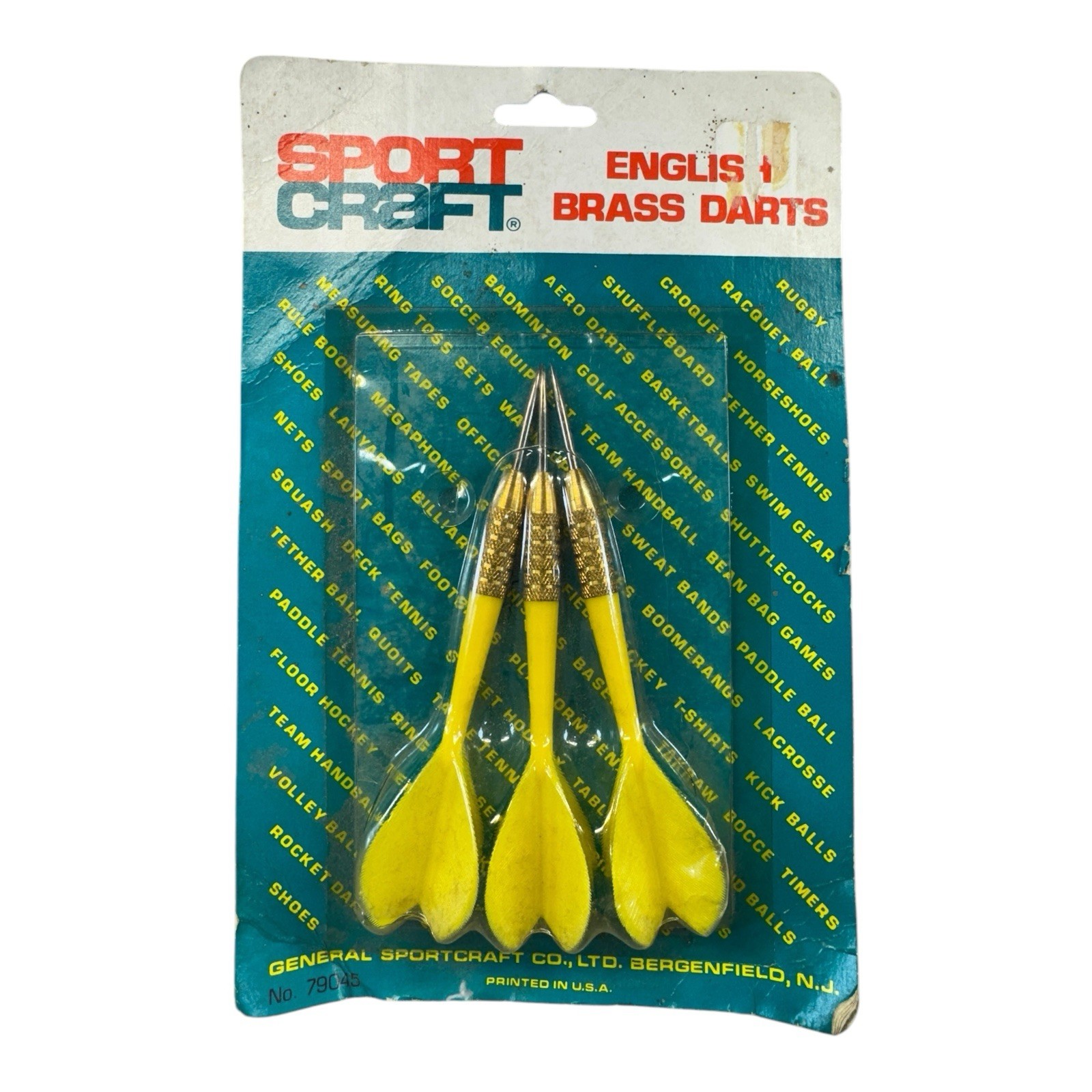 Vintage Unicorn Darts English Soft Touch 3 Brass Sportcraft Model # 79045 Yellow
