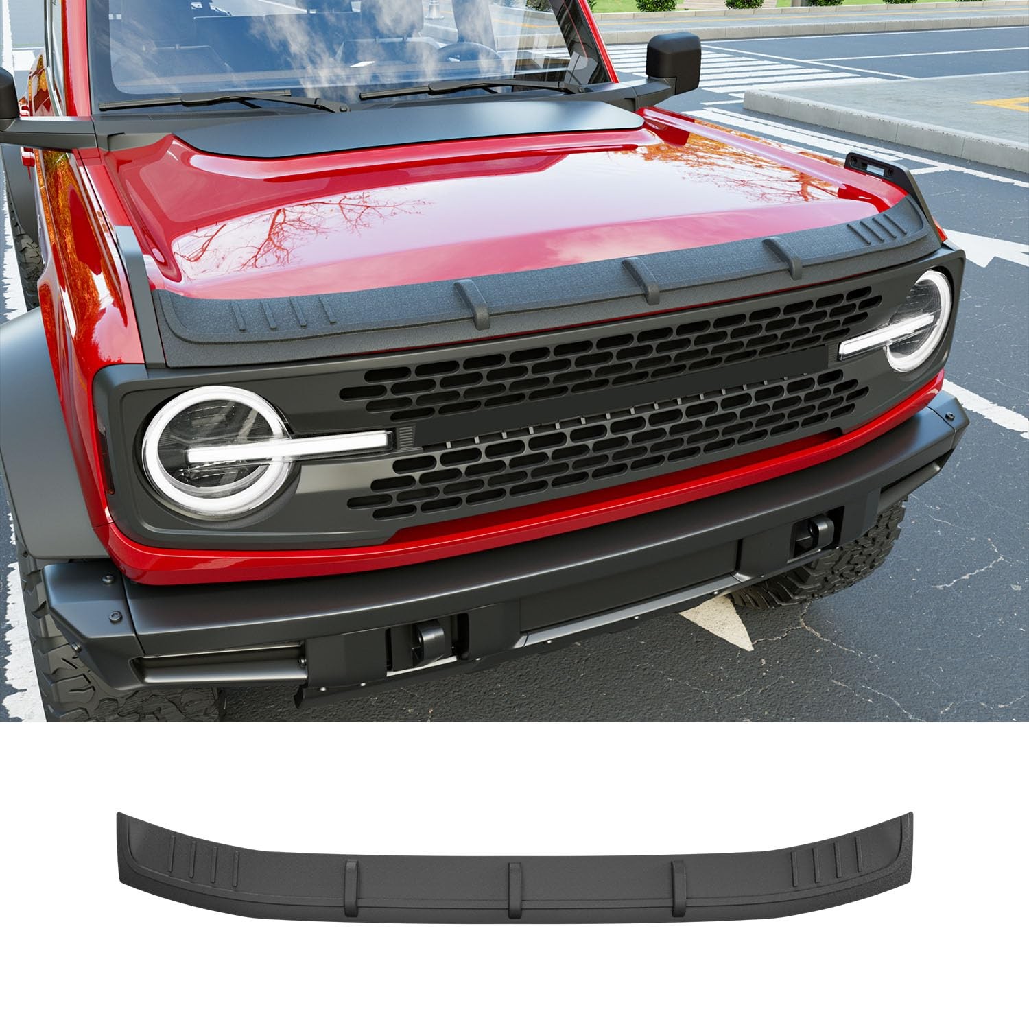 powoq Hood Protector Compatible with 2021-2026 Ford Bronco Deflector Black