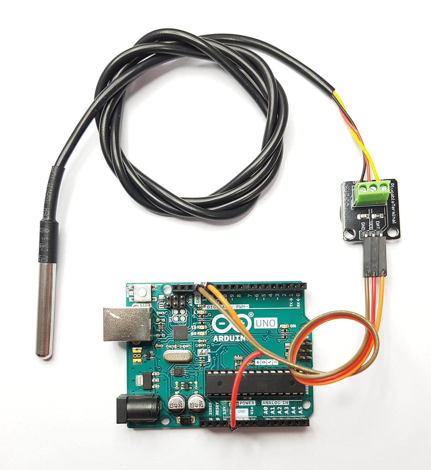DS18B20 Temperature Sensor for Arduino, ESP32, ESP8266, Raspberry Pi, Waterproof