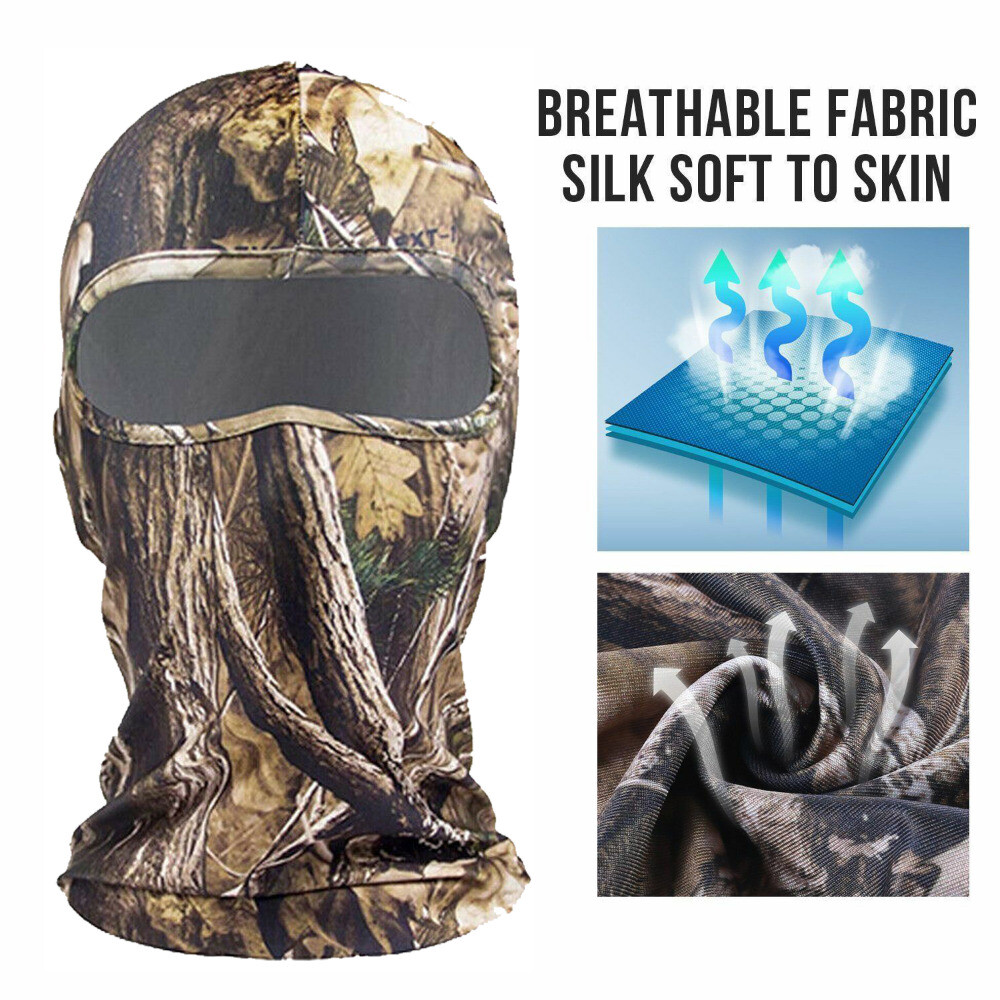 2PCS Real Tree Camo Balaclava Full Face Mask UV Protection Tactical Shiesty Mask