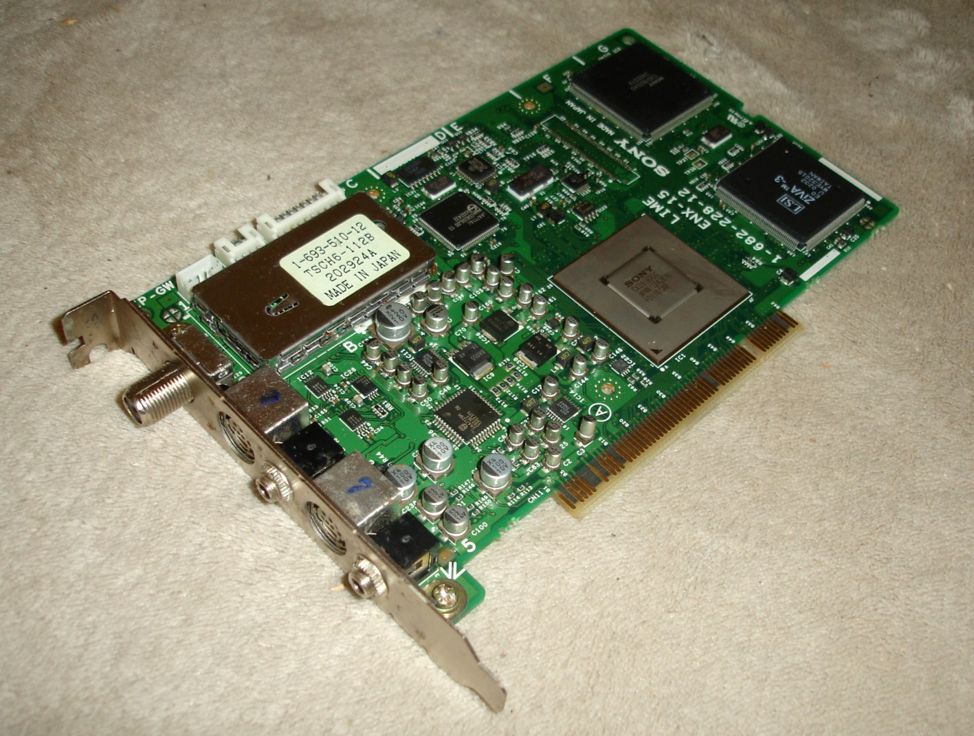 Sony LIME ENX-15 PCI TV Tuner Video Capture Card 1-682-228-12 TSCH6-112B