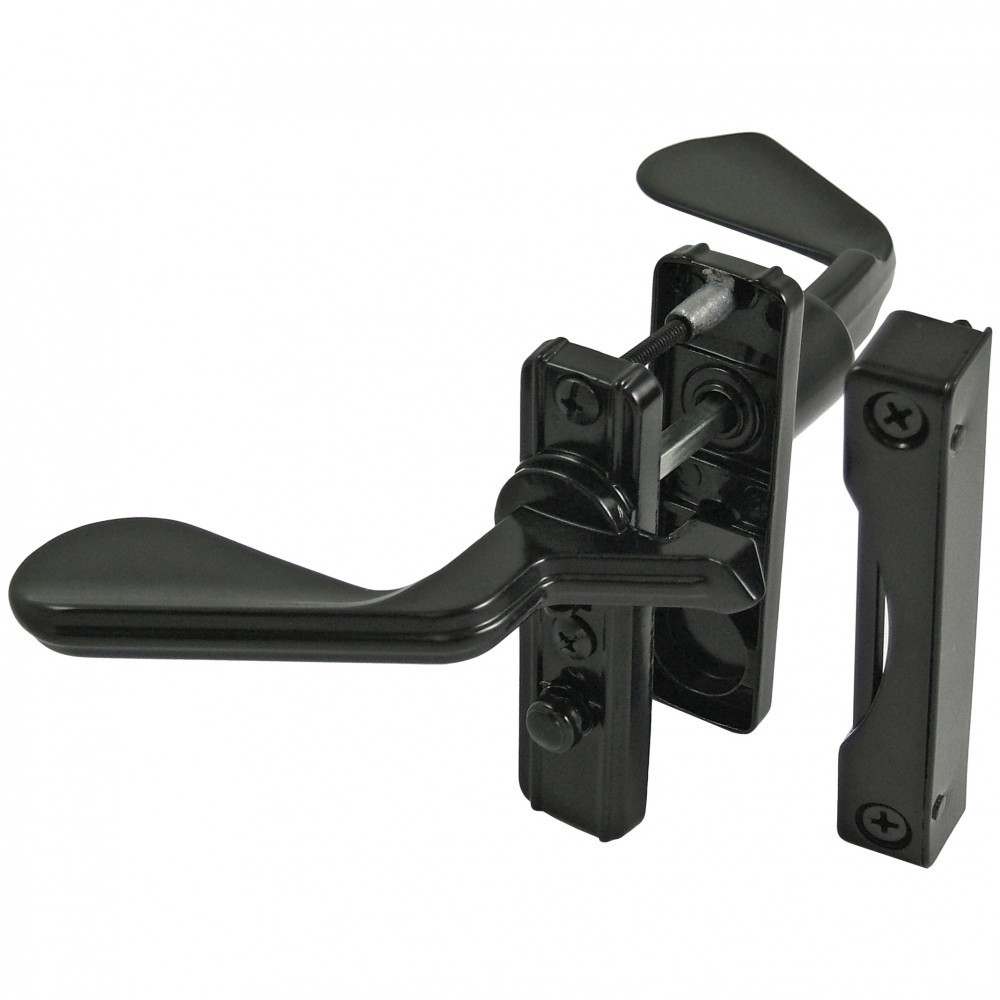 Black  Inswing 1-3/4' Latch Set for Screen Door W/ Mounting Hardware Lockable
