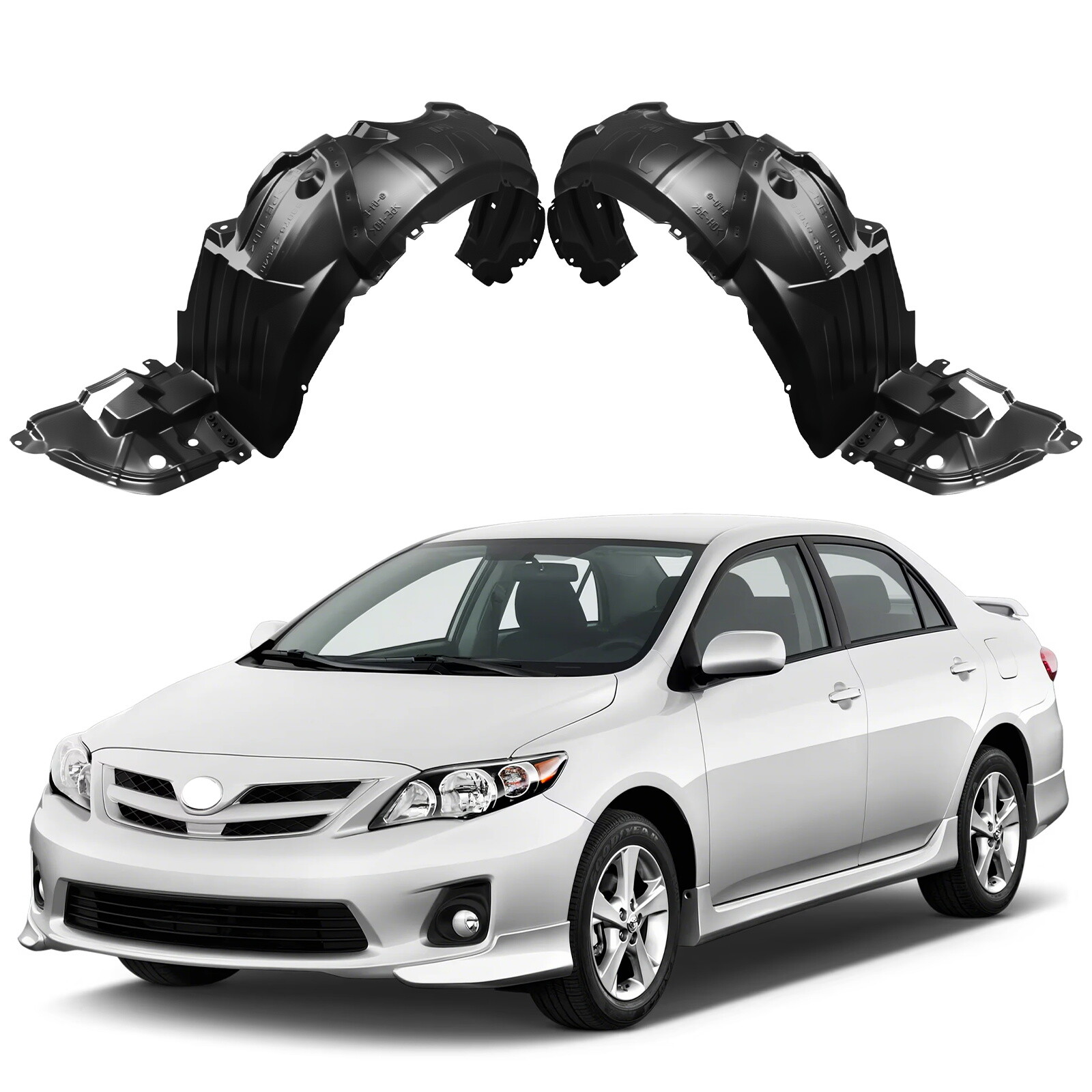 Front Fender Liner Sets for Toyota Corolla 2009-2013 Front Left and Right Side