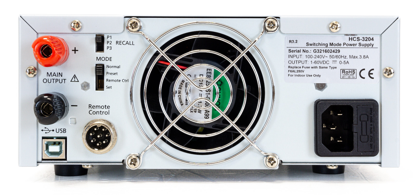 Manson HCS-3204 Power Supply 60V 5A 300W Programmable USB e analog