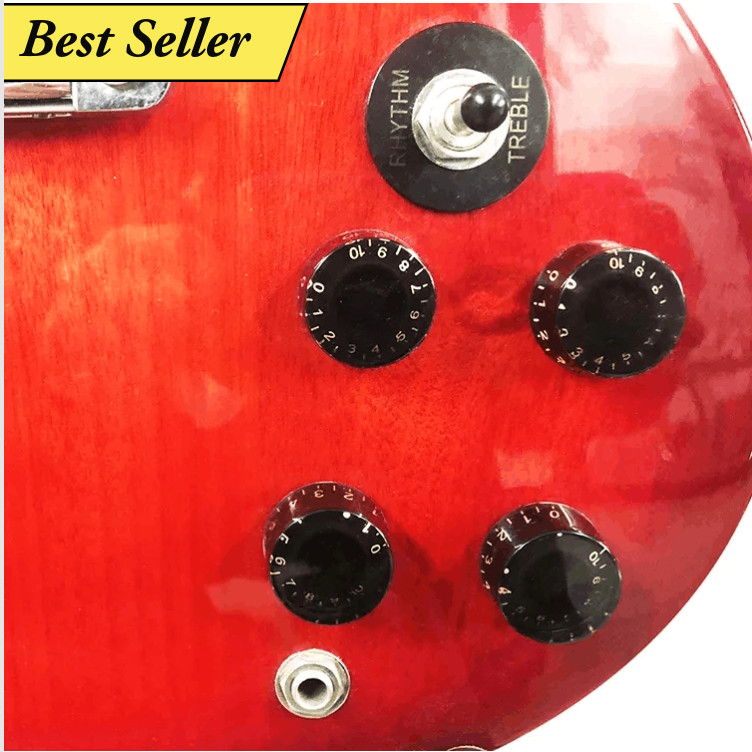 Black Electric Guitar Bass Top Hat Knobs Speed Volume Tone