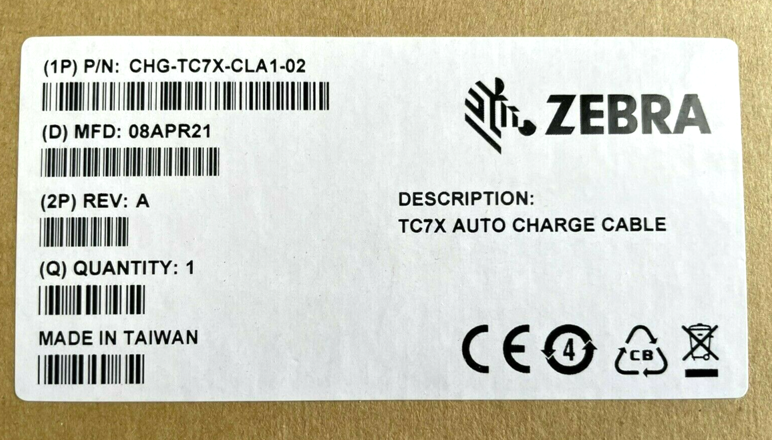 NEW Zebra TC7X Charging Cable for Zebra Scanner Handheld (Scanner Not Included)