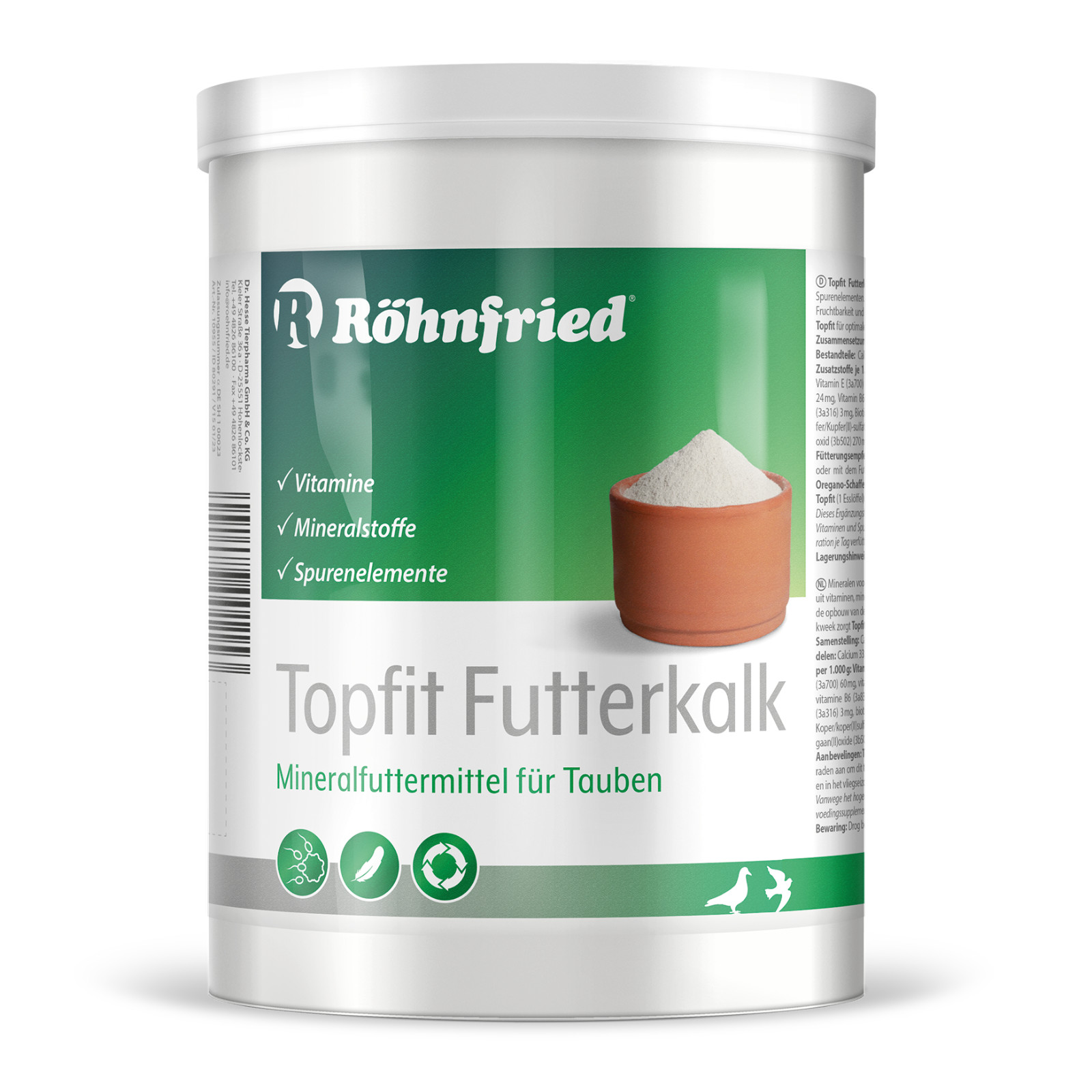 TOPFIT Futterkalk-1000g-with vitamins, minerals and trace elements for pige