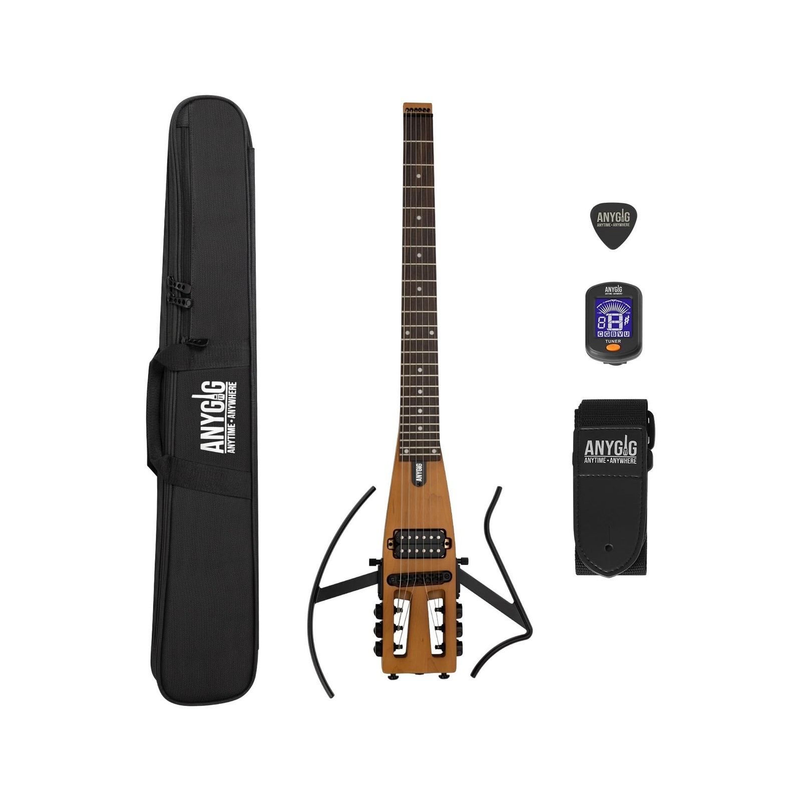 Anygig Travel Electric Guitar Headless – Portable Ultra-Light and Quiet, F