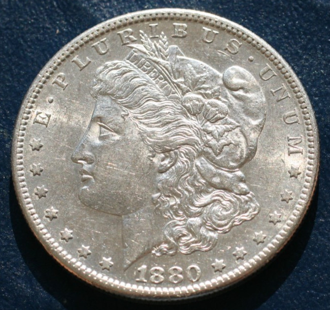 1880 S MORGAN SILVER DOLLAR *GEM BU DETAILS*