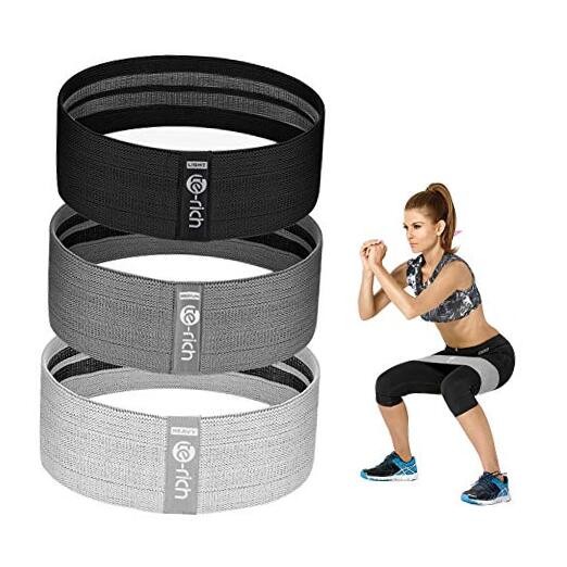 Resistance Bands, Fabric Workout Bands for Women & Light gray/black/dark gray