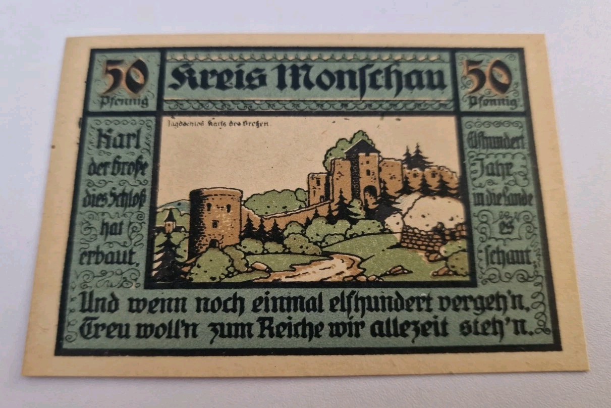 50 PFENNIG 1921 Notgeld  Excellent Condition Old BANKNOTE Germany