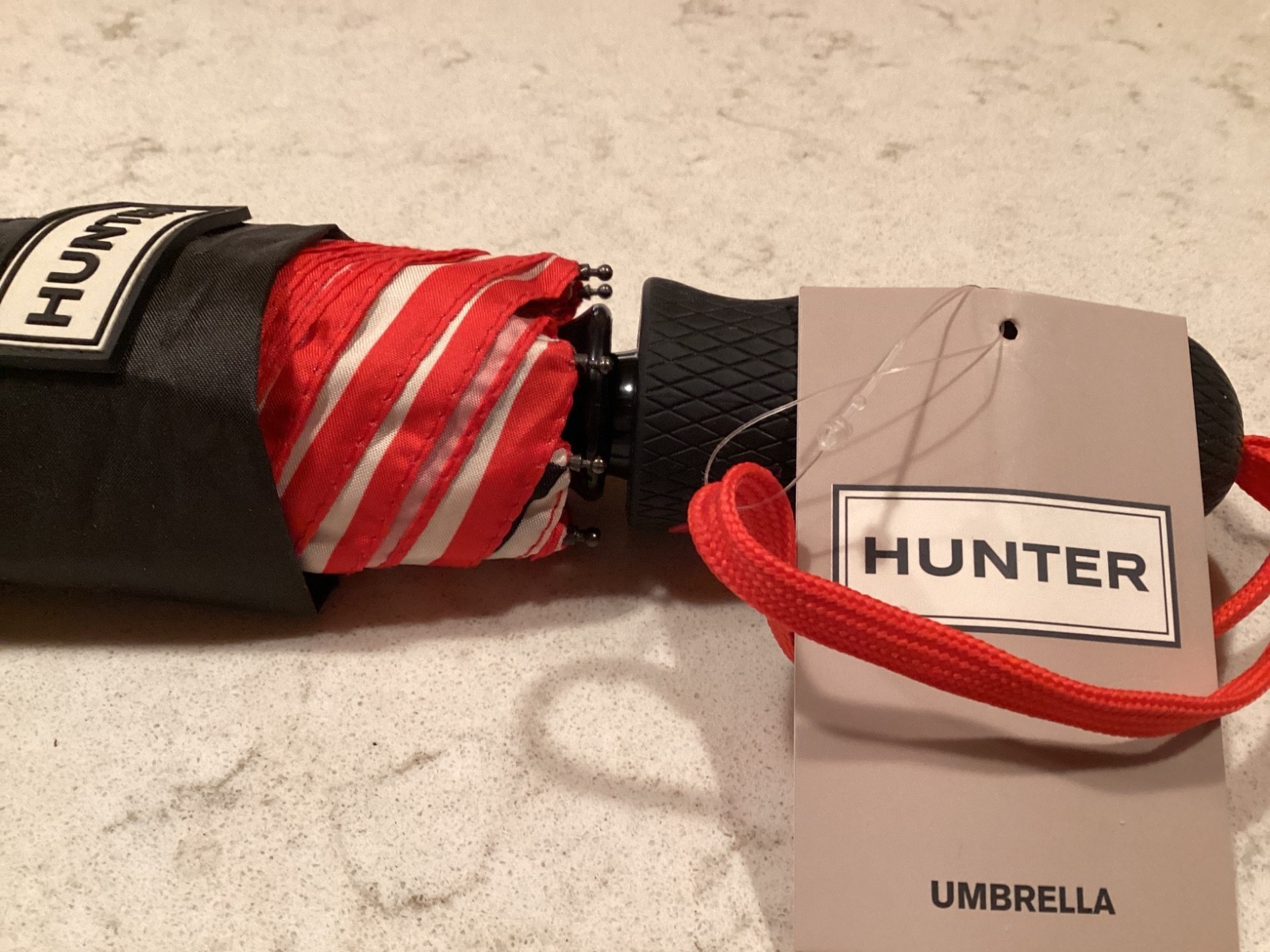 HUNTER Compact umbrella black and red NWT New with Tags