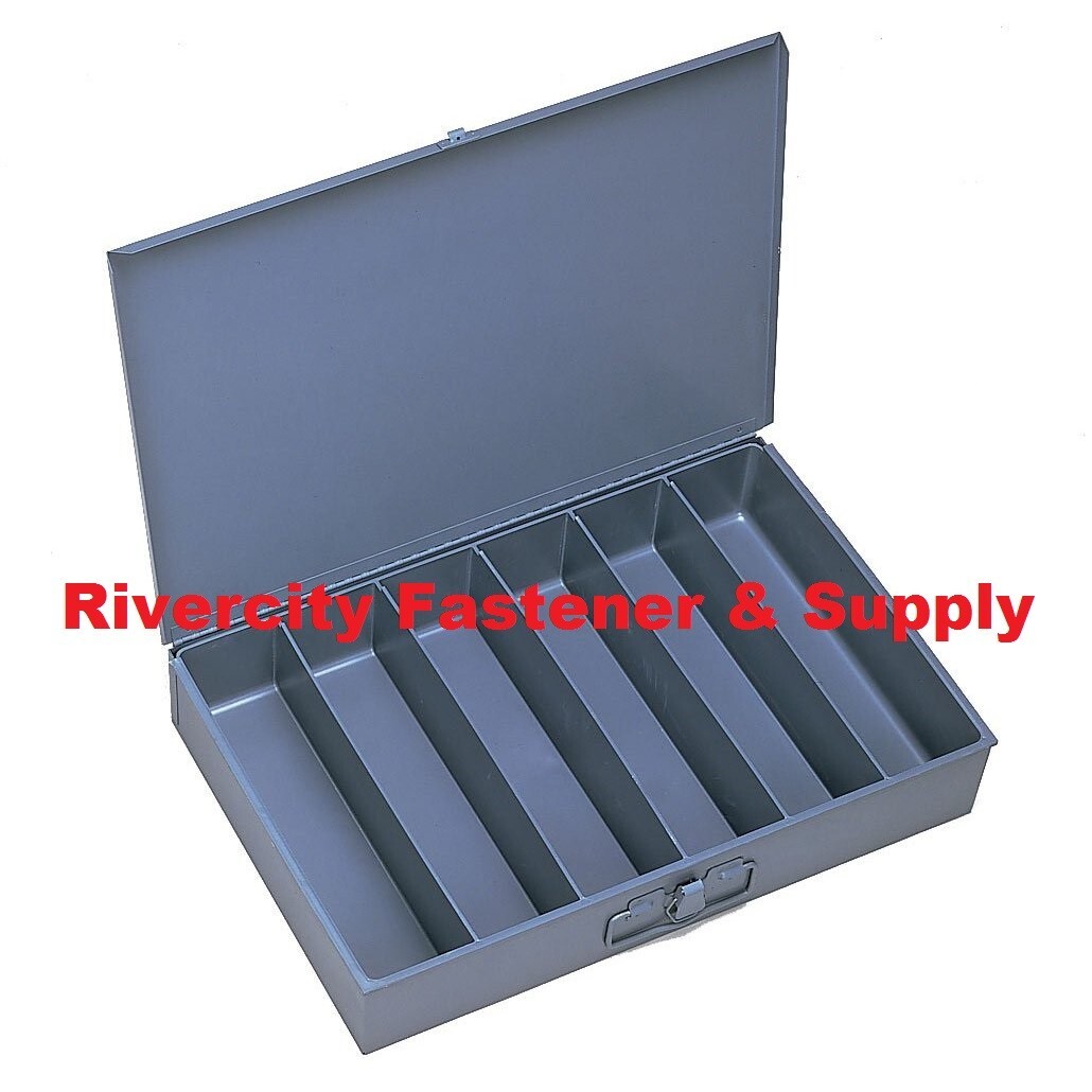 LARGE METAL 6 VERTACAL HOLE STORAGE BIN TRAY FOR NUTS, BOLTS AND WASHERS 117-95