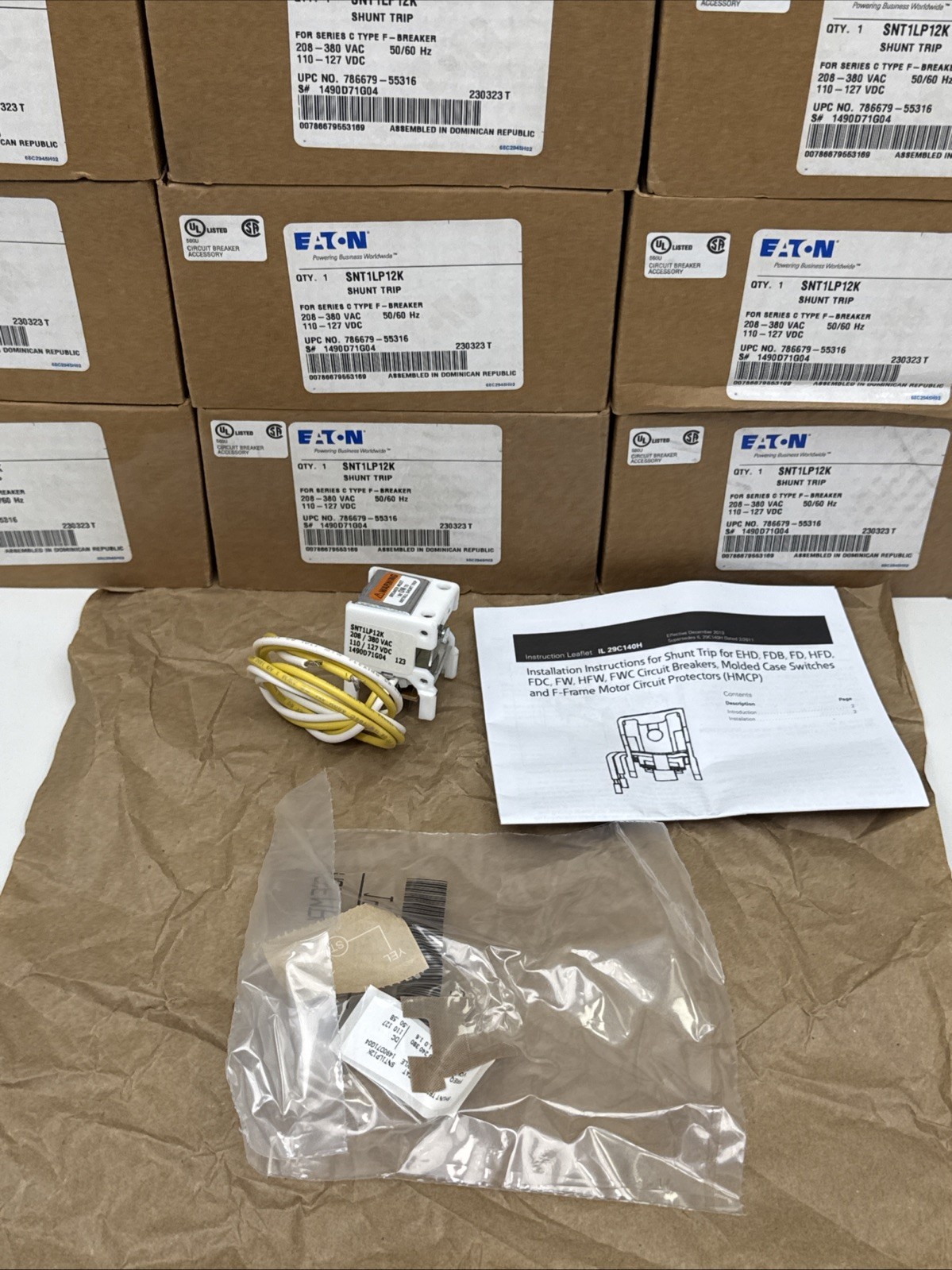 EATON SNT1LP12K SHUNT TRIP FOR SERIES-C TYPE F-BREAKER 208-380 VAC , 110-127 VDC