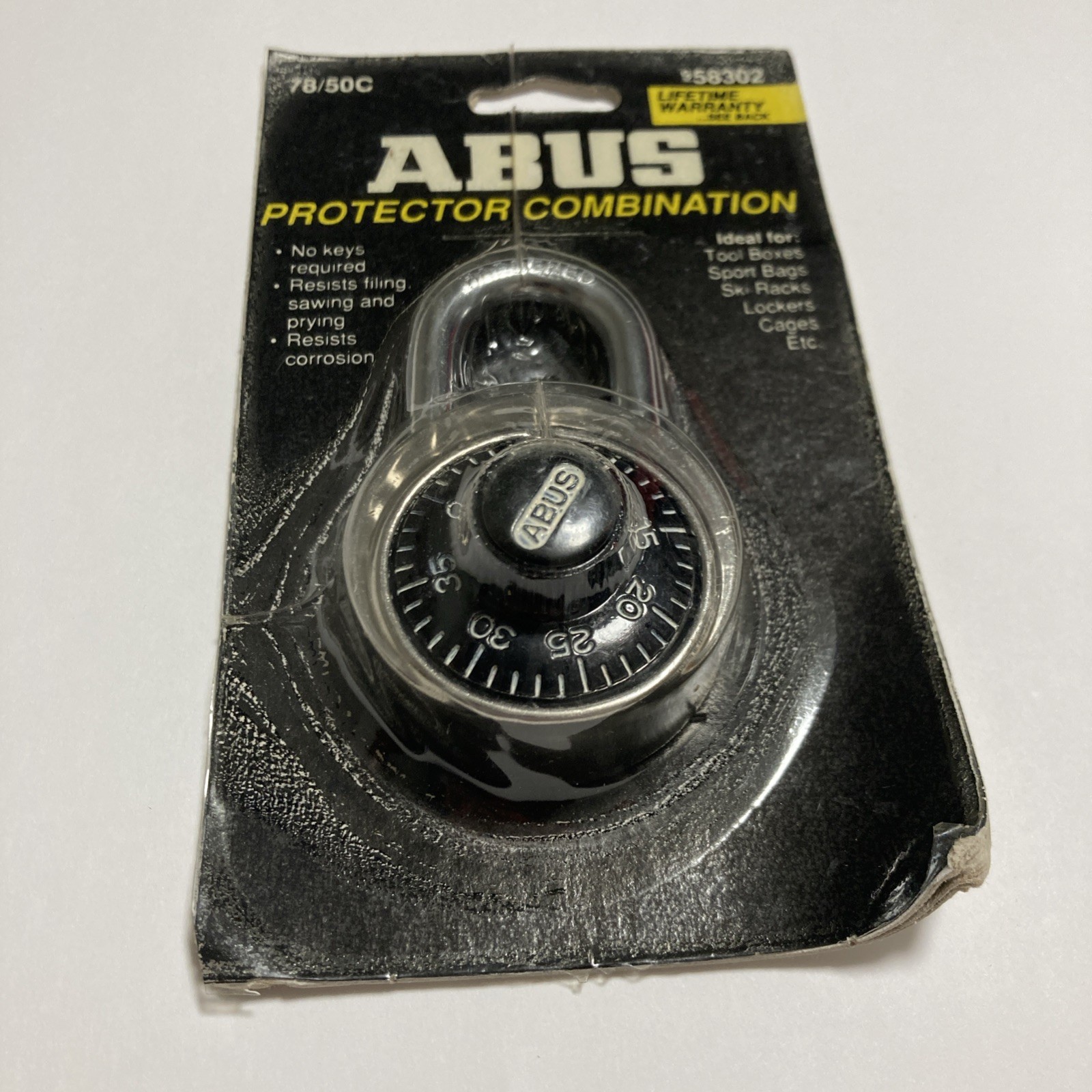 ABUS 78/50C Combination Padlock Silver w/ Black Face 9-58302 BRAND NEW SEALED