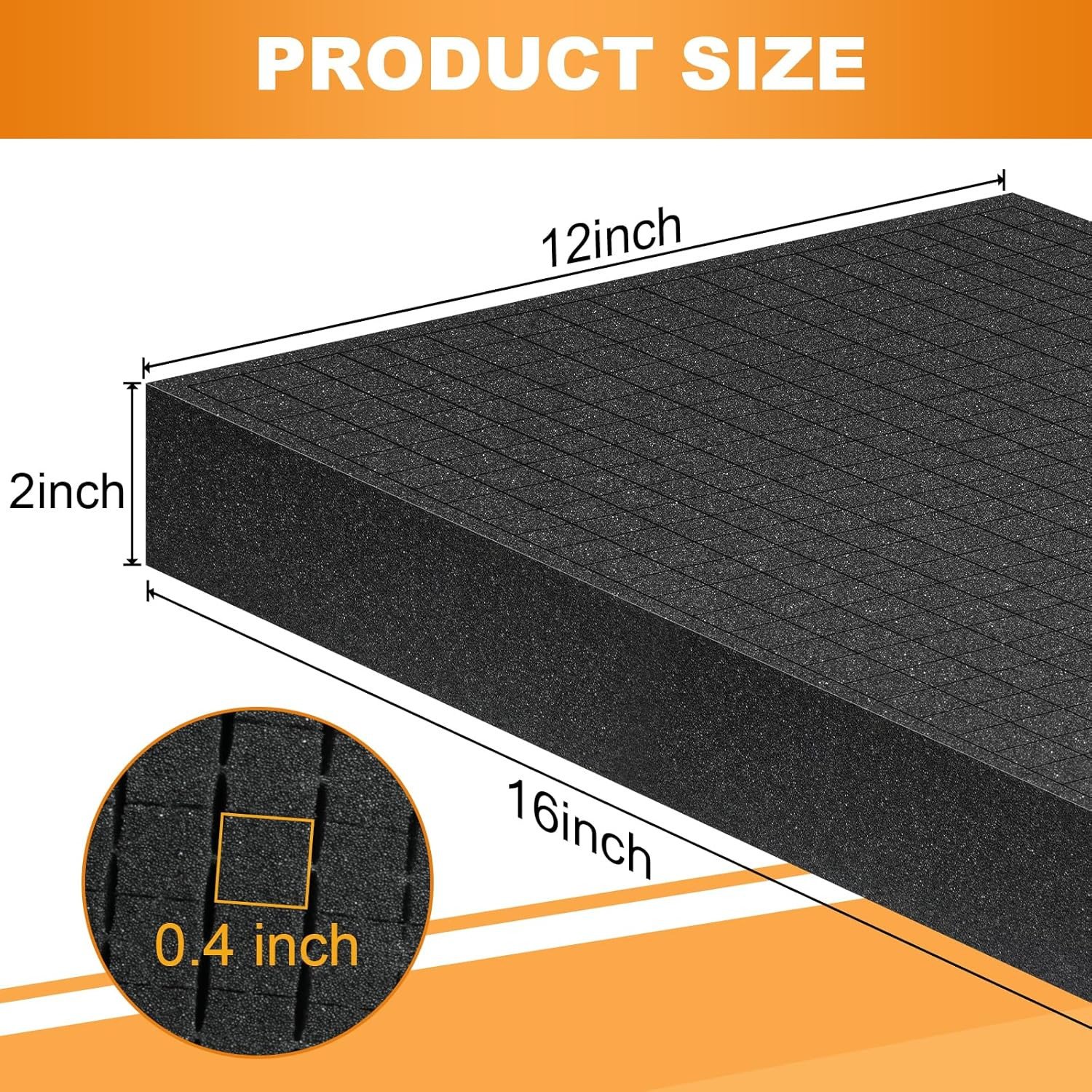 4Pcs Polyurethane Foam Inserts -16 X 12 X 2 Inch Pick and Pluck Foam Padding She