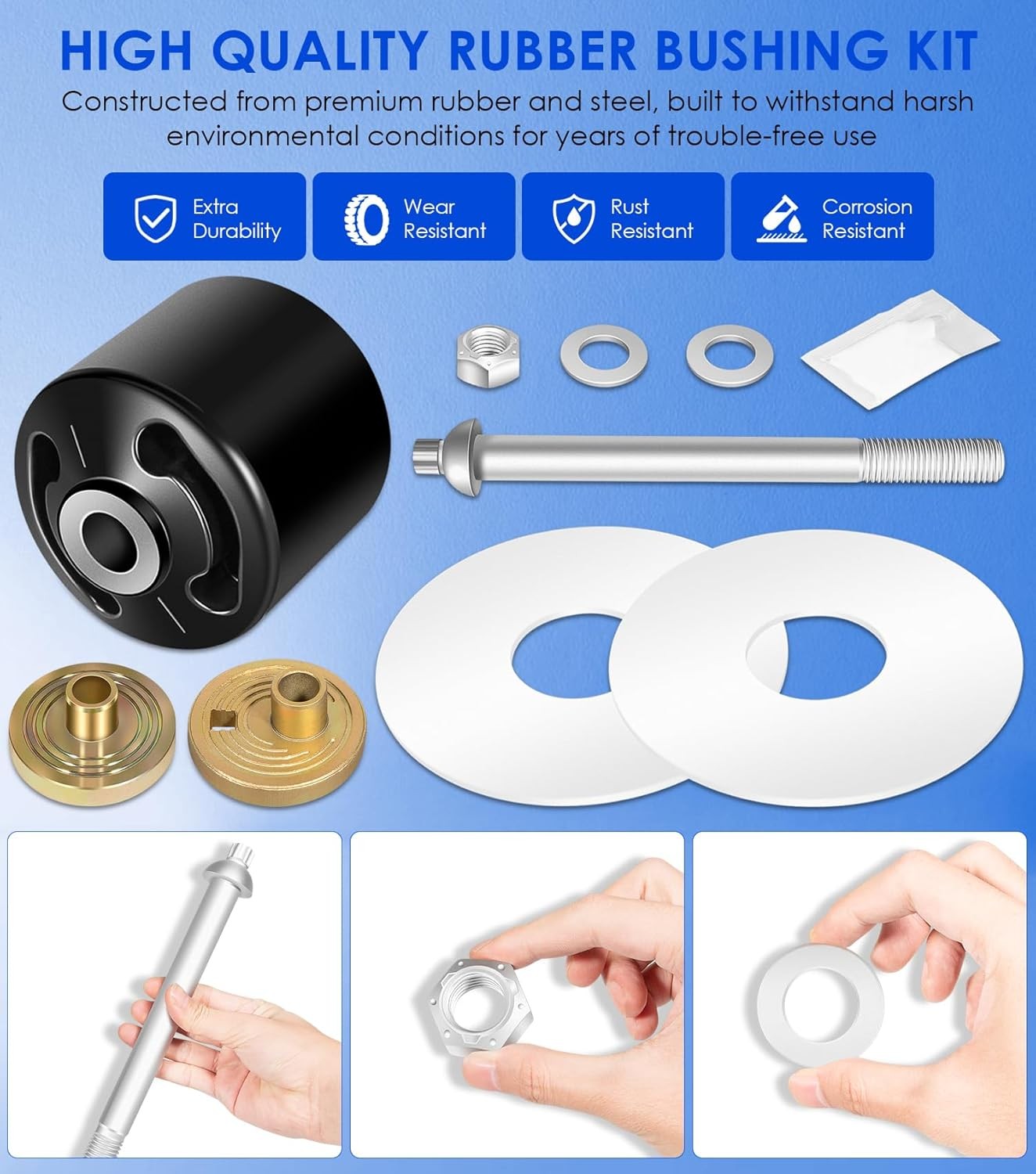 For Hendrickson Quick Align Pivot Bushing Kit+Alignment Collars S-24691S S-28654