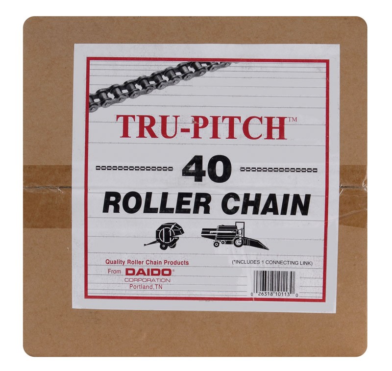 Tru-Pitch TRC40-MD Pre-Stretched Carbon Steel Roller Chain 1/2 in. x 10 ft.