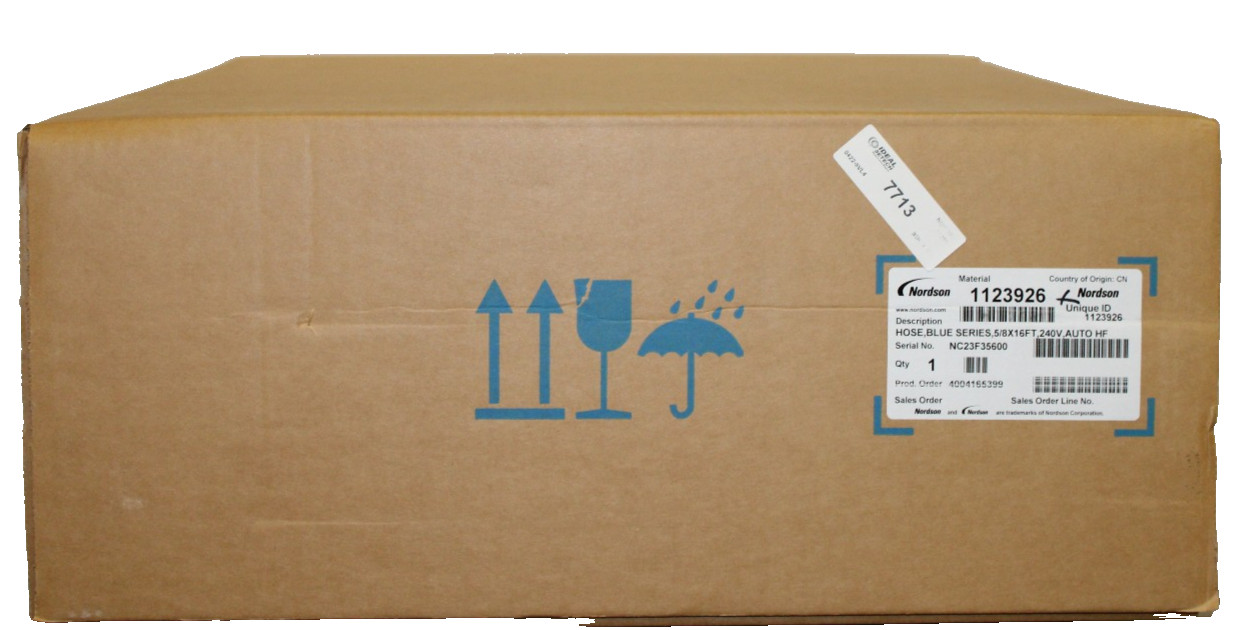 NORDSON 1123926 BLUE SERIES 5/8 X 16FT 240V AUTO HF HEATED HOSE FACTORY SEALED