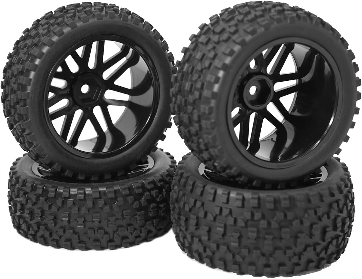12mm Hex Wheel Rims Rubber Tires 88mm for 1/10 RC Off-Road Car Truck