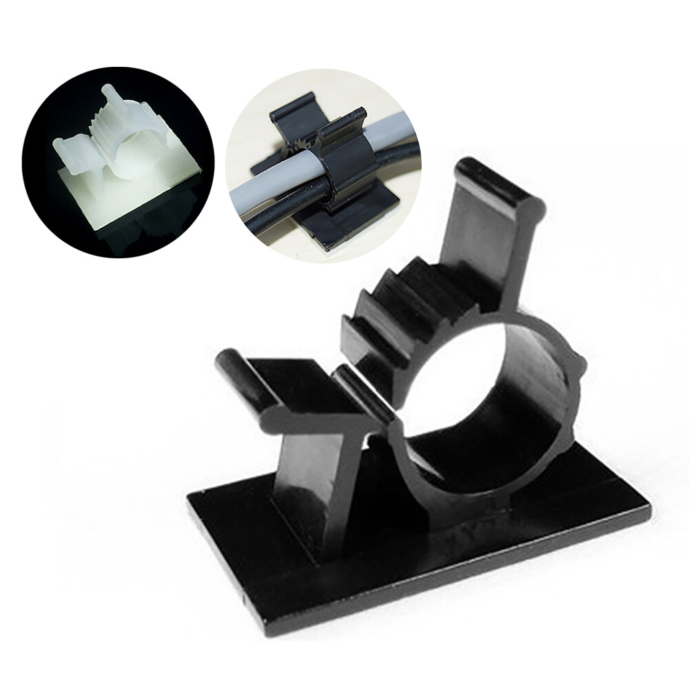 Self Adhesive Cable Zip Tie Mount Cradles Fixing Bases For 8mm-25.4mm Wire Black