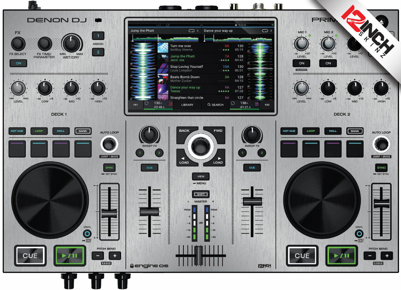 Denon Prime GO Skin - brushed silver