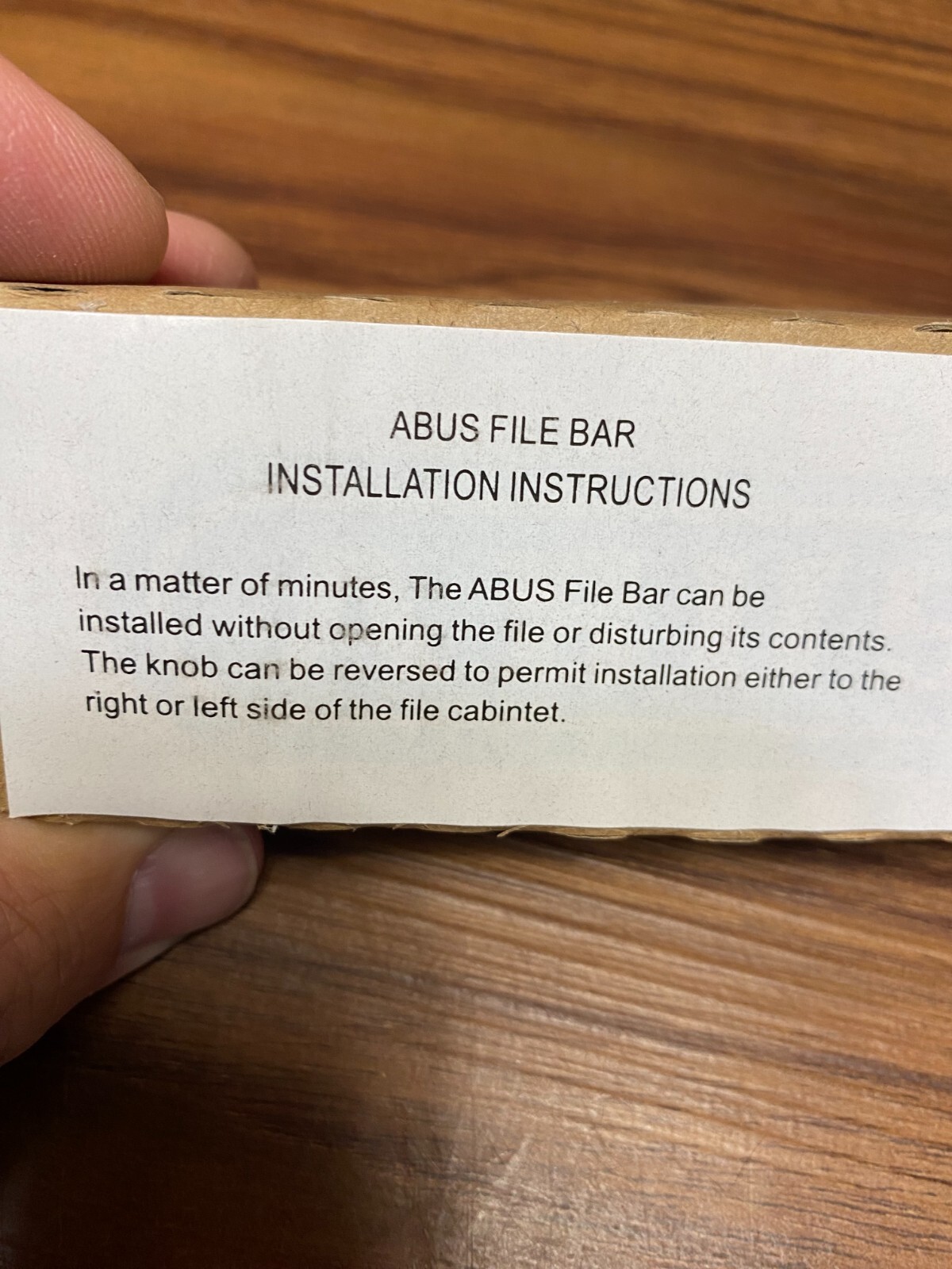 ABUS File Bar 12" Length For 1 Drawer Gray File Cabinet Drawer Lock Metal
