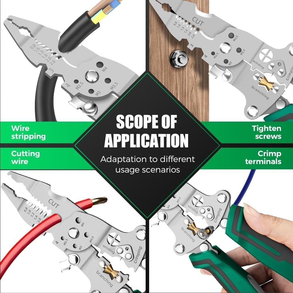 Multi-Function Wire Stripper Tester​​ 18 IN 1 Foldable Plier with Voltage Tester
