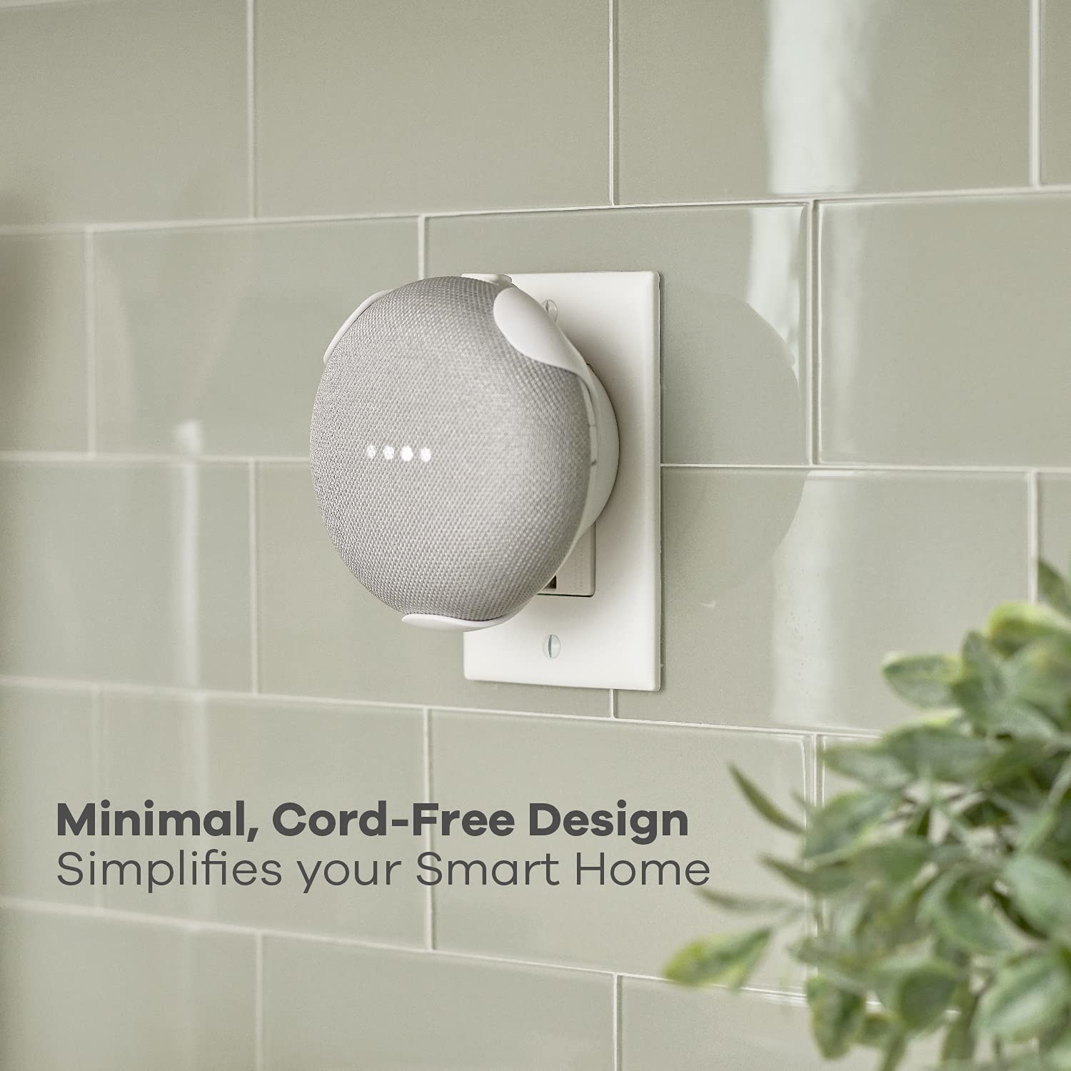 360 Electrical 360580 PowerClip Outlet Mount for Google Home Mini - Chalk