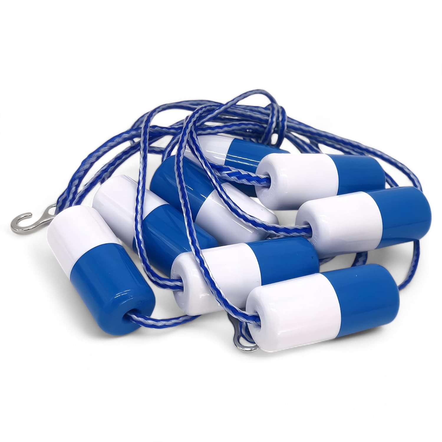 FibroPool Floating Pool Safety Rope - 20 Foot - Adjustable Length Lane Divide...